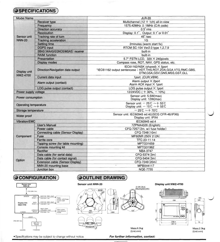 JLR-20 GPS罗经日本JRC